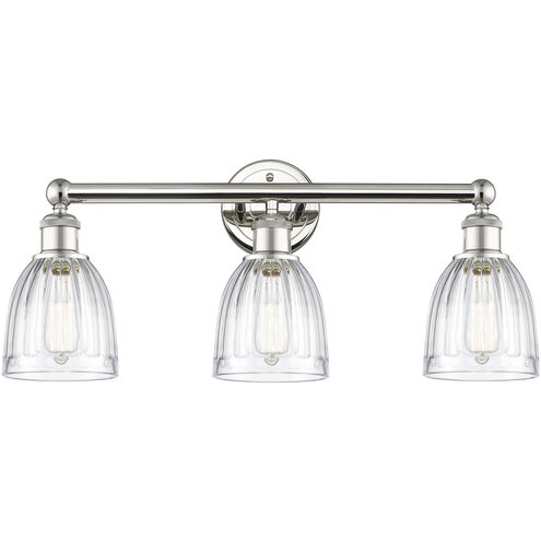Brookfield 3 Light 23.75 inch Polished Nickel and Clear Bath Vanity Light Wall Light