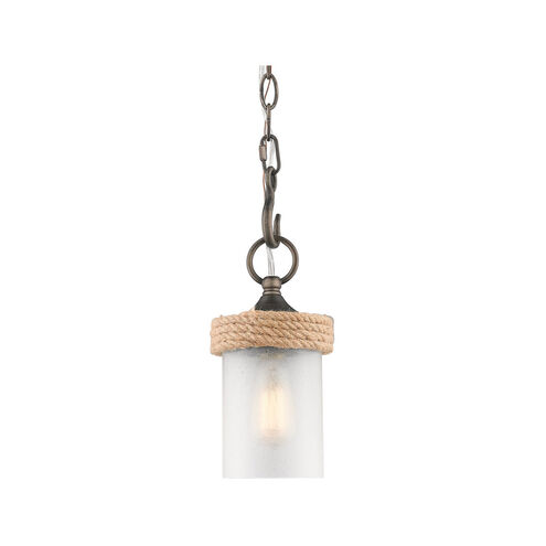 Chatham 1 Light 5 inch Gunmetal Bronze Mini Pendant Ceiling Light, Damp