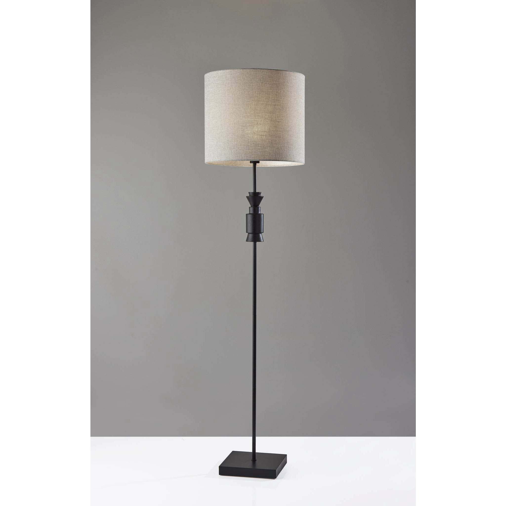 Elton 68 inch 100 watt Black and Black Rubber Wood Floor Lamp Portable Light