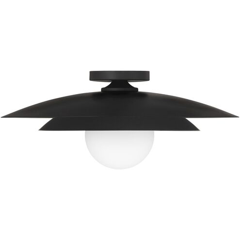 Sherrer 1 Light 20 inch Matte Black Semi-Flush Ceiling Light