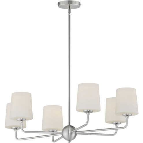 Bristol 6 Light 34 inch Satin Nickel Single-Tier Chandelier Ceiling Light