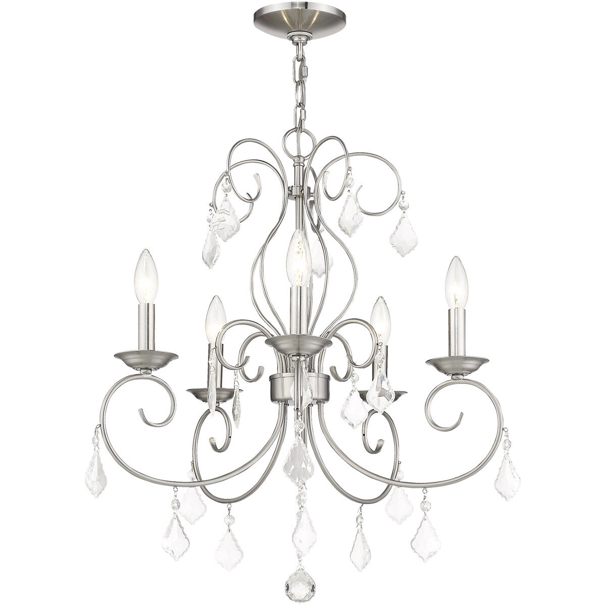 Donatella 5 Light 22 inch Brushed Nickel Chandelier Ceiling Light