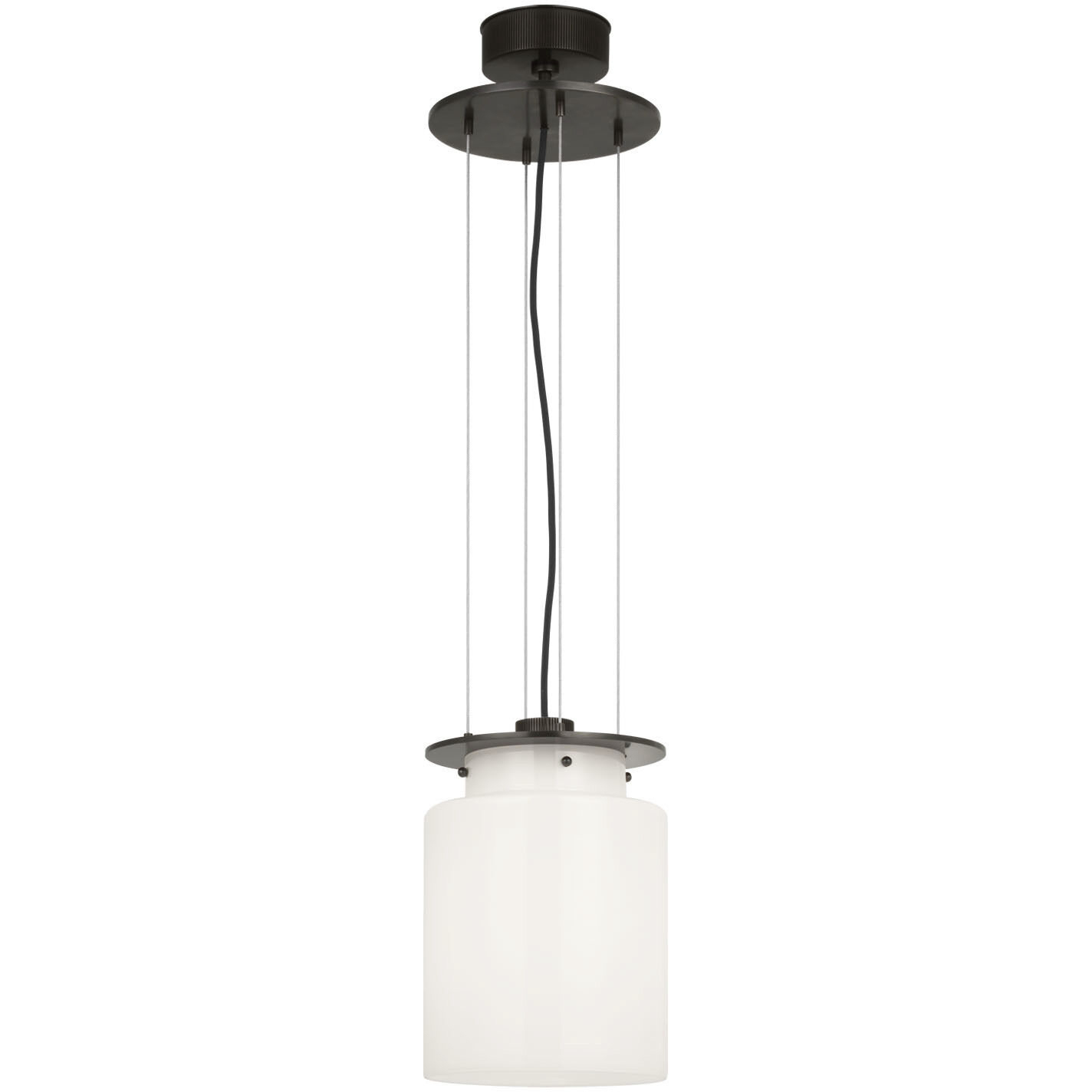 Ray Booth Elias LED 9 inch Bronze Floating Pendant Ceiling Light in White Glass