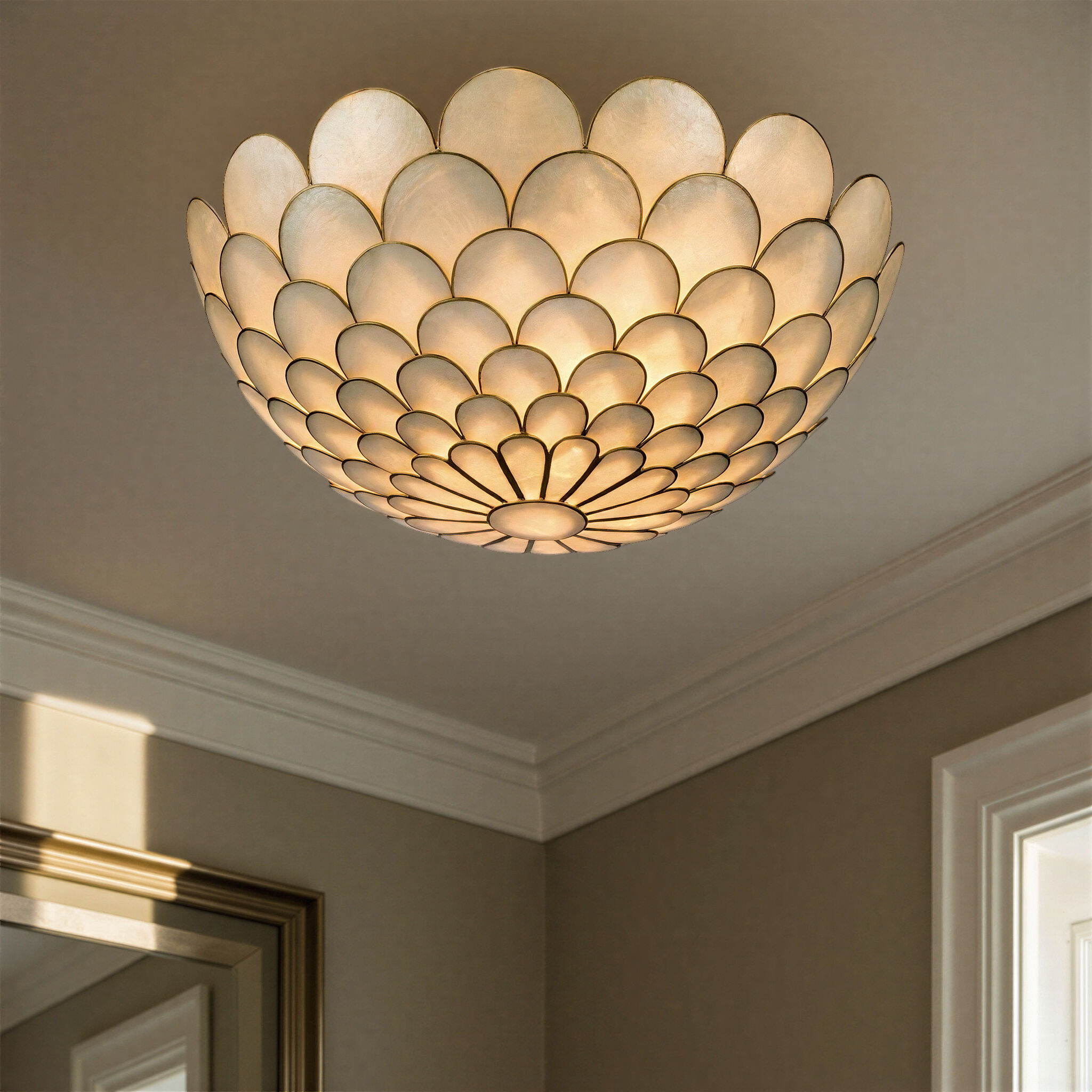 Darby 3 Light 16 inch Soft Gold Semi Flush Ceiling Light