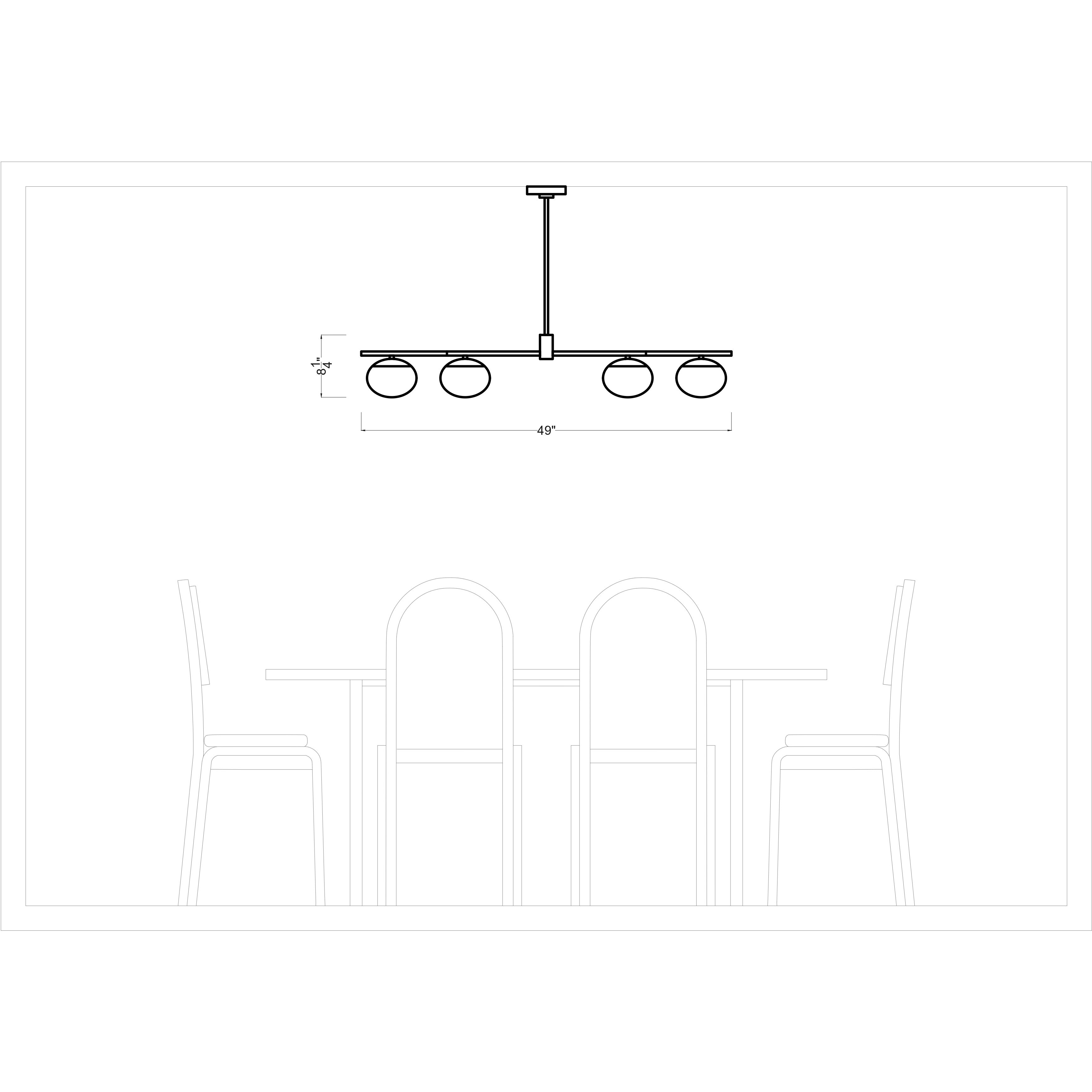 ED Ellen DeGeneres Lune 8 Light 49 inch Aged Iron Chandelier Ceiling Light