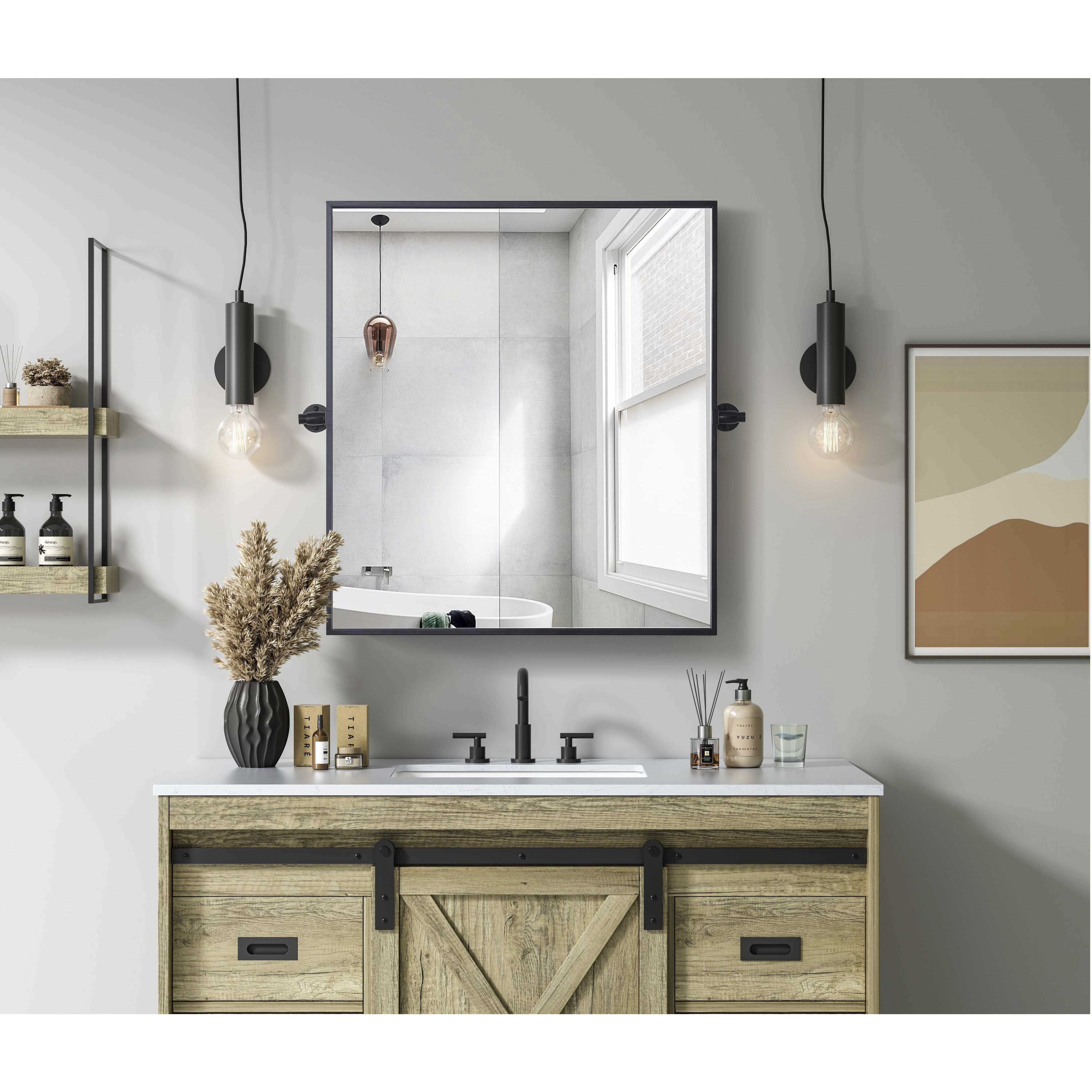 Amoura 30 X 27 inch Black Mirror