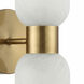 Vonda 2 Light 4.75 inch Aged Brass Wall Sconce Wall Light in Faux Alabaster