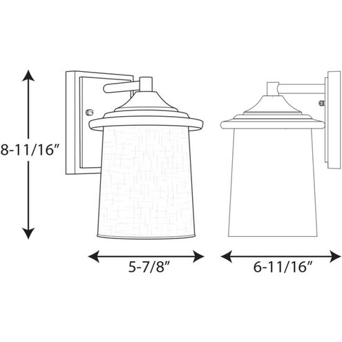 Essential Outdoor Wall Lantern in Black, Small