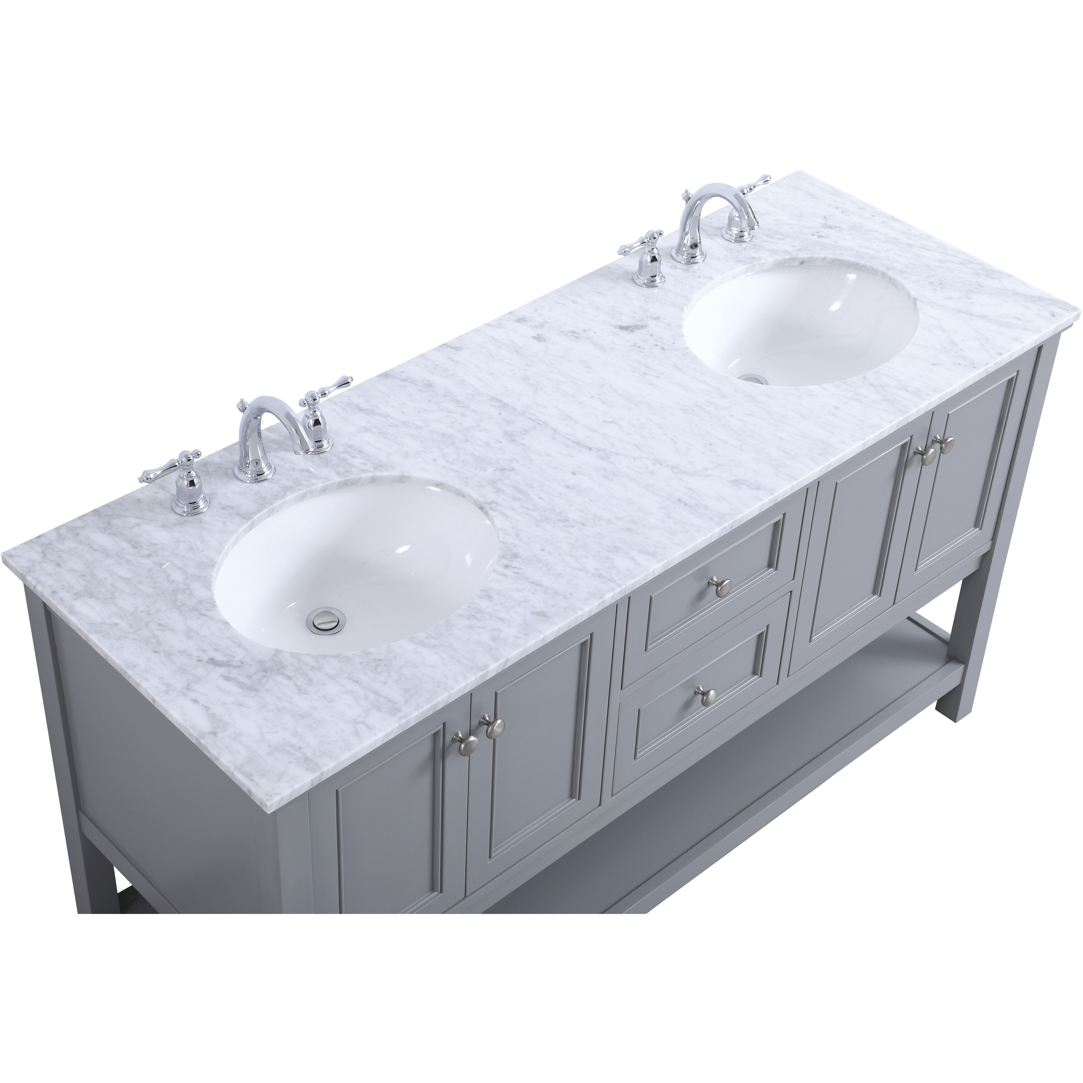 Metropolis 60 X 22 X 34 inch Grey Vanity Sink Set