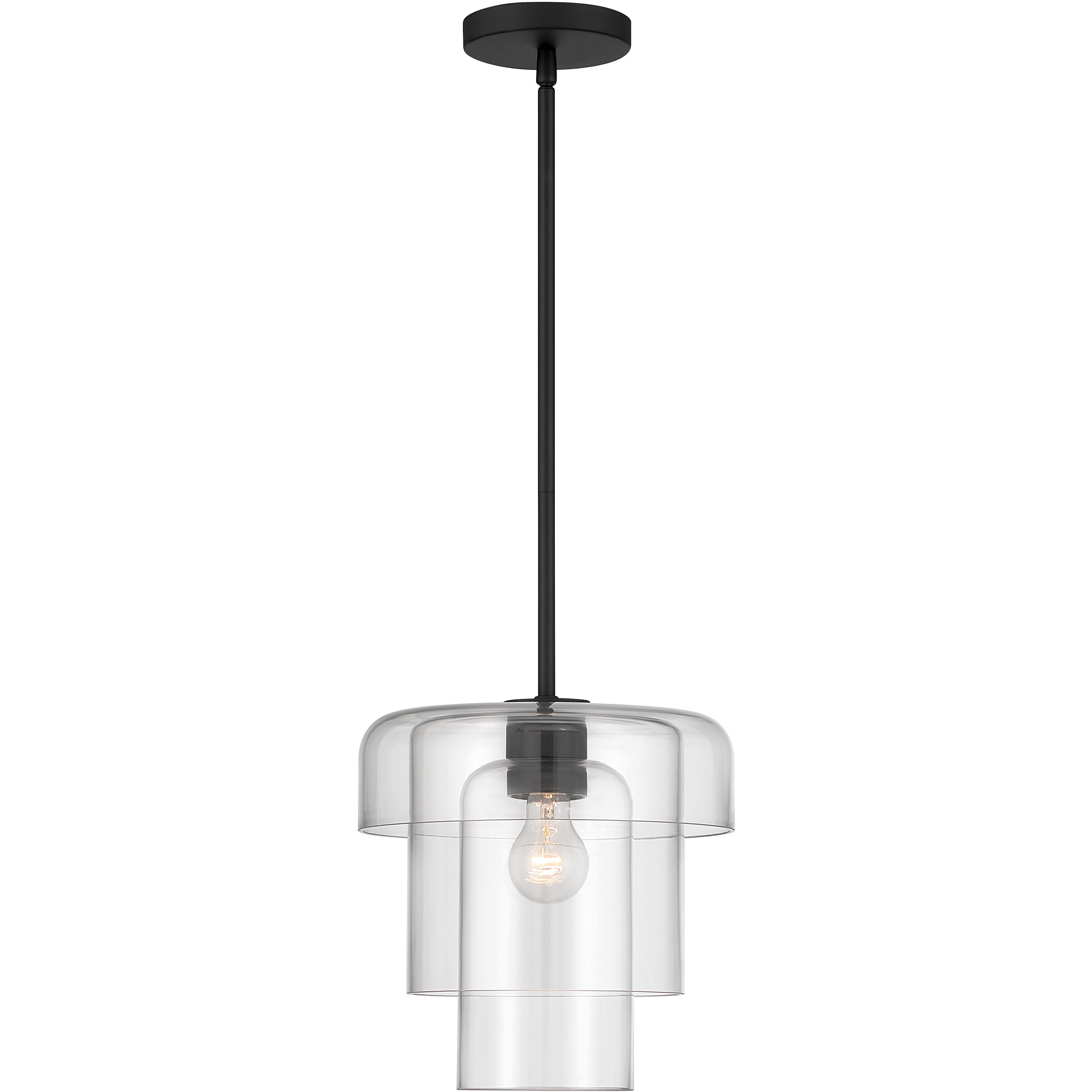 Velique 1 Light 11 inch Dark Matte Black Pendant Ceiling Light