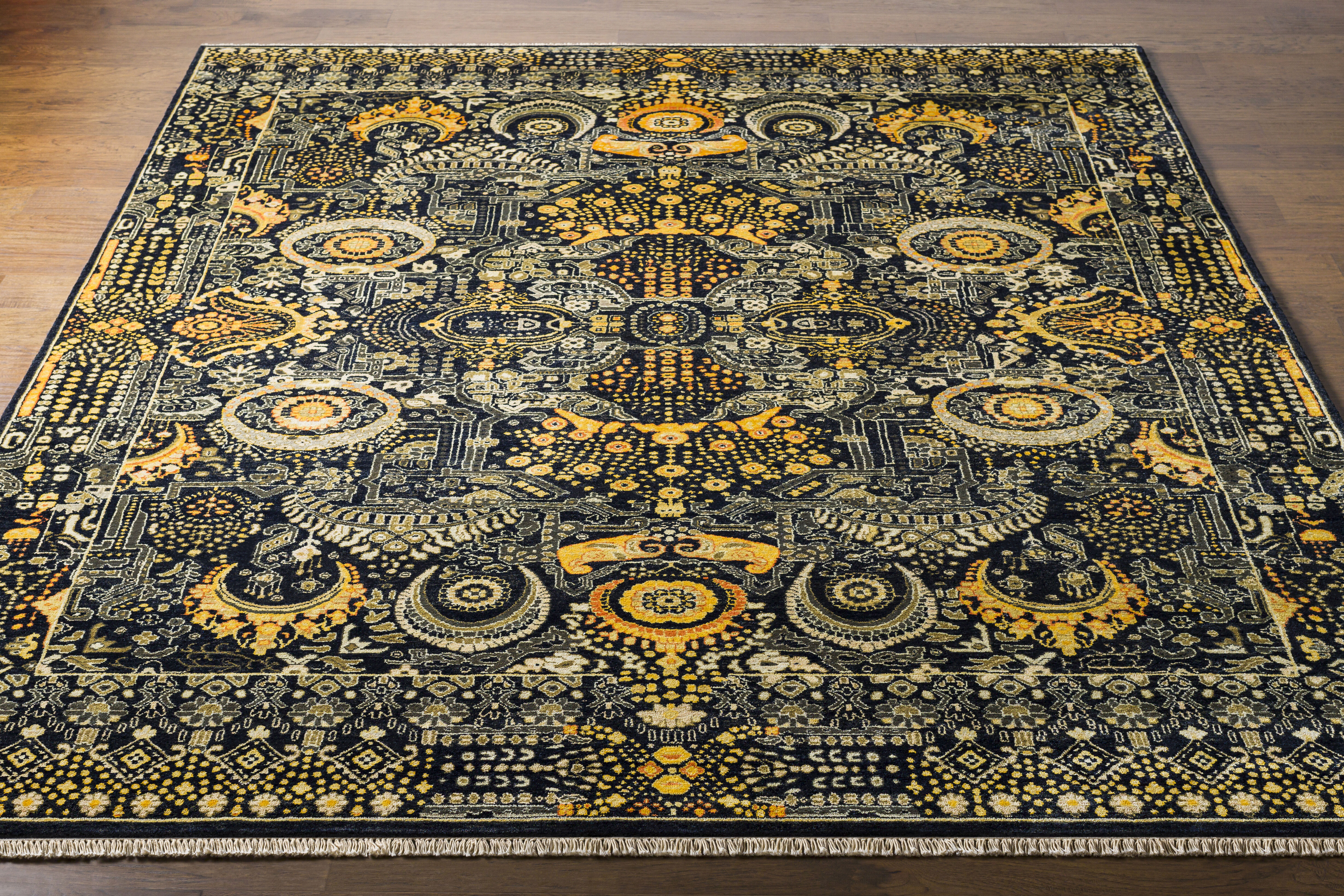 Empress 132 X 96 inch Black Rug in 8 x 11, Rectangle