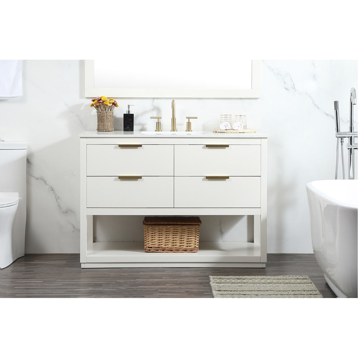 Larkin 48 X 22 X 34 inch White Vanity Sink Set