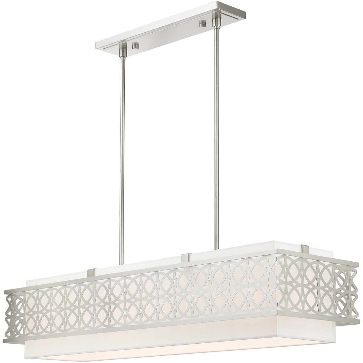 Calinda 6 Light 40 inch Brushed Nickel Linear Chandelier Ceiling Light