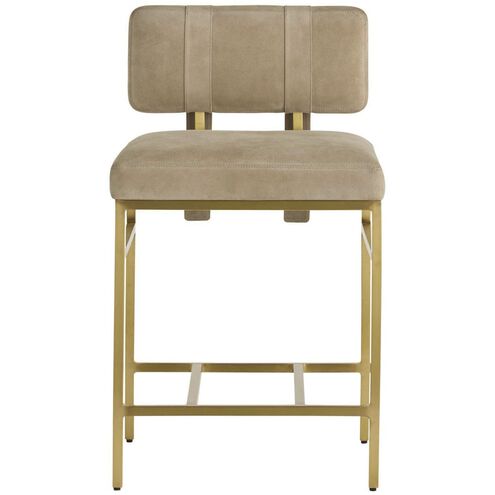 Laney 35 inch Taupe and Antique Brass Counter Stool