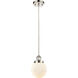 Ballston Beacon 1 Light 6 inch Polished Nickel Mini Pendant Ceiling Light in Matte White Glass