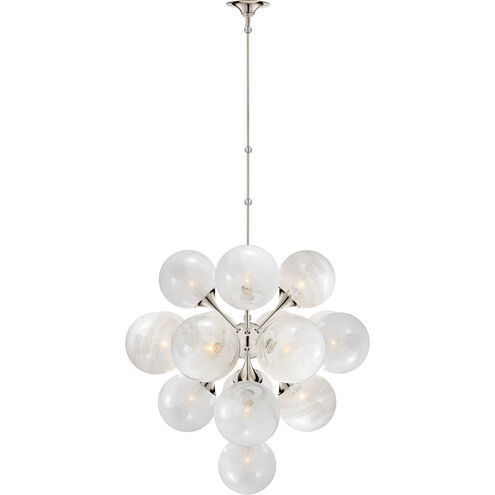 AERIN Cristol 17 Light 33.25 inch Polished Nickel Tiered Chandelier Ceiling Light, Large