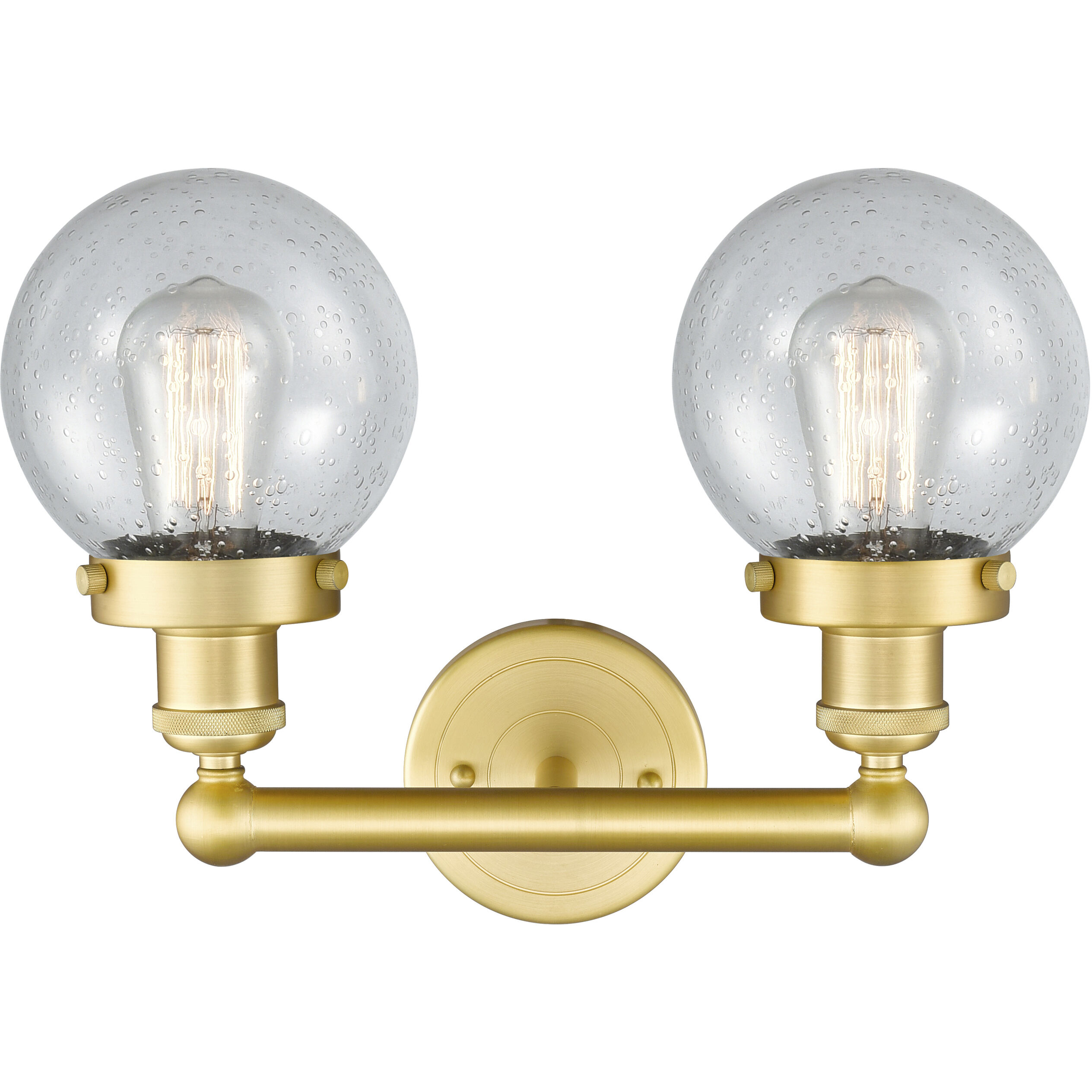 Beacon 2 Light 15.5 inch Satin Gold Bath Vanity Light Wall Light in Seedy
