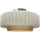 Radiance Collection - Pleated Tier LED 16.5 inch Matte White and Champagne Gold and Brushed Nickel Semi-Flush Ceiling Light in Dedicated LED, Matte White/Champagne Gold, 16.5W x 8H, Form+Finish+Function