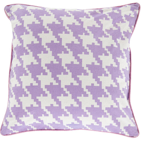 Houndstooth 22 inch Cream, Lilac, Bright Pink Pillow Kit