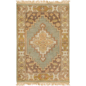 Zeus 69 X 45 inch Green and Neutral Area Rug, Wool