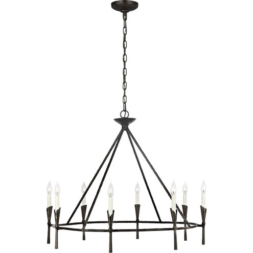 Chapman & Myers Aiden LED 36 inch Aged Iron Ring Chandelier Ceiling Light, Large