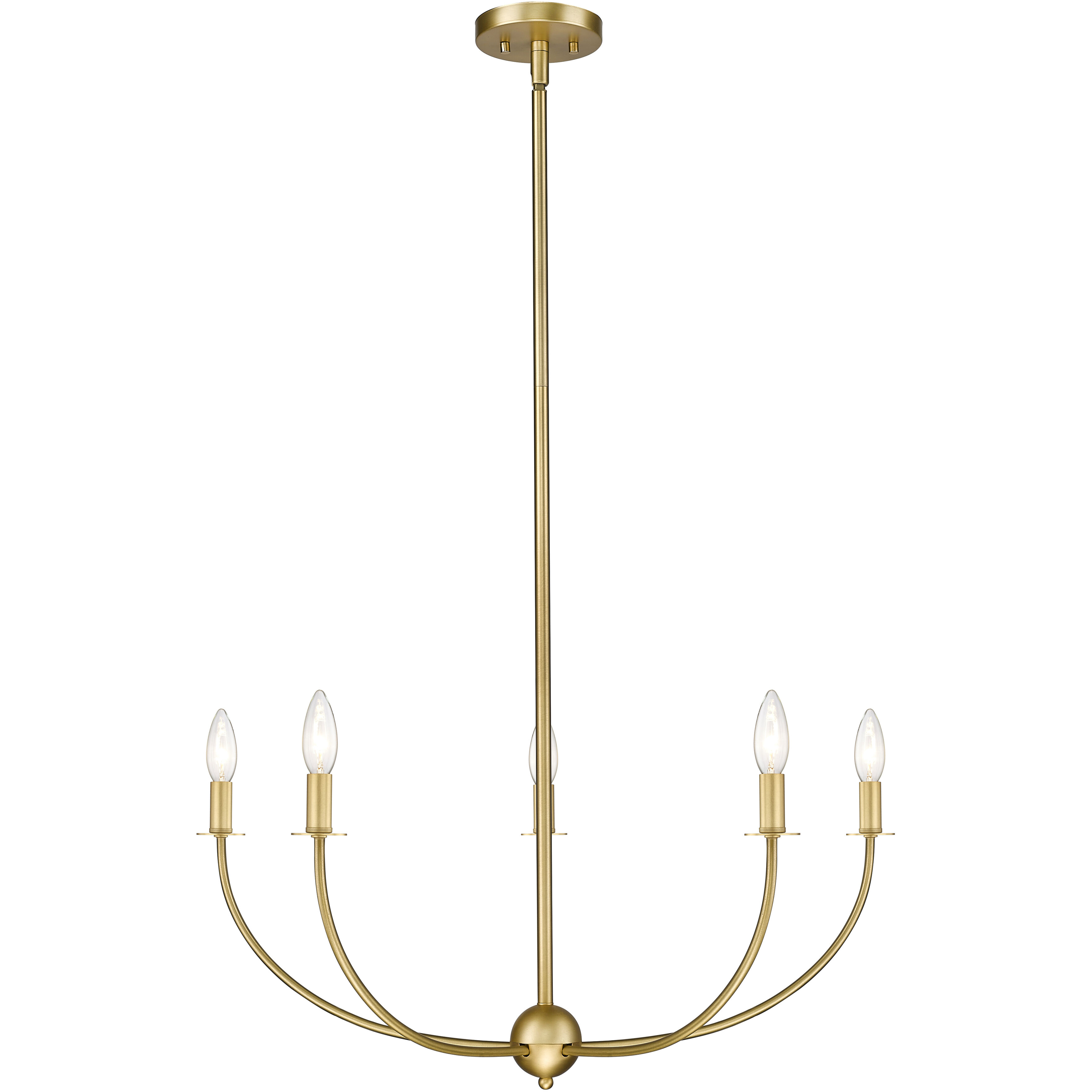 Shannon 5 Light 32 inch Rubbed Brass Chandelier Ceiling Light