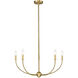 Shannon 5 Light 32 inch Rubbed Brass Chandelier Ceiling Light