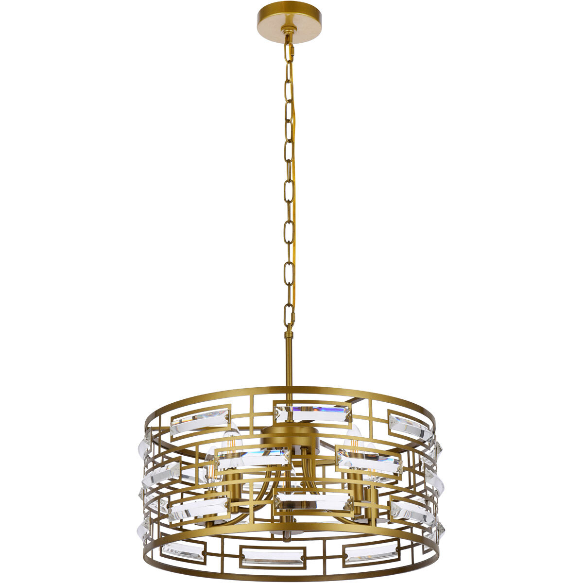 Kennedy 5 Light 19 inch Brass Pendant Ceiling Light
