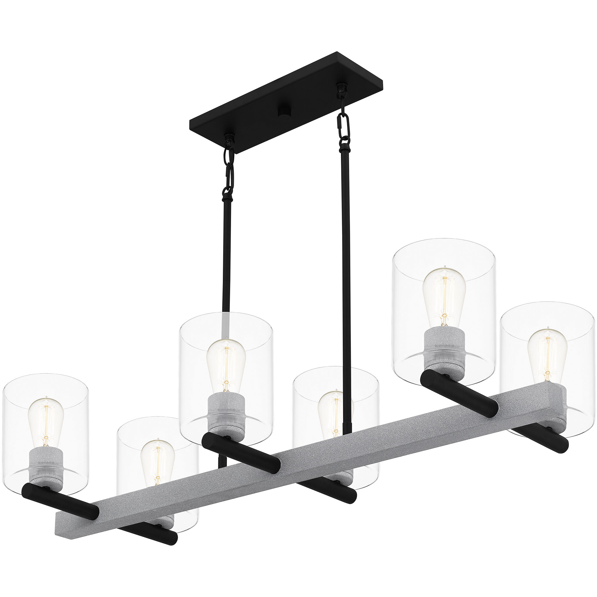 Caldwell 6 Light 38 inch Matte Black Island Light Ceiling Light