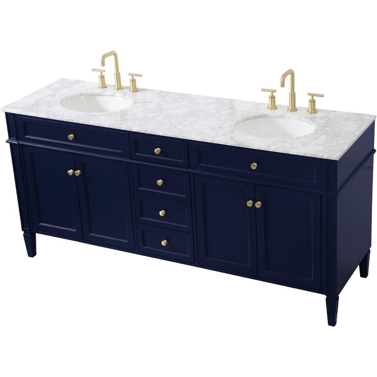 Park Avenue 72 X 21.5 X 35 inch Blue Vanity Sink Set