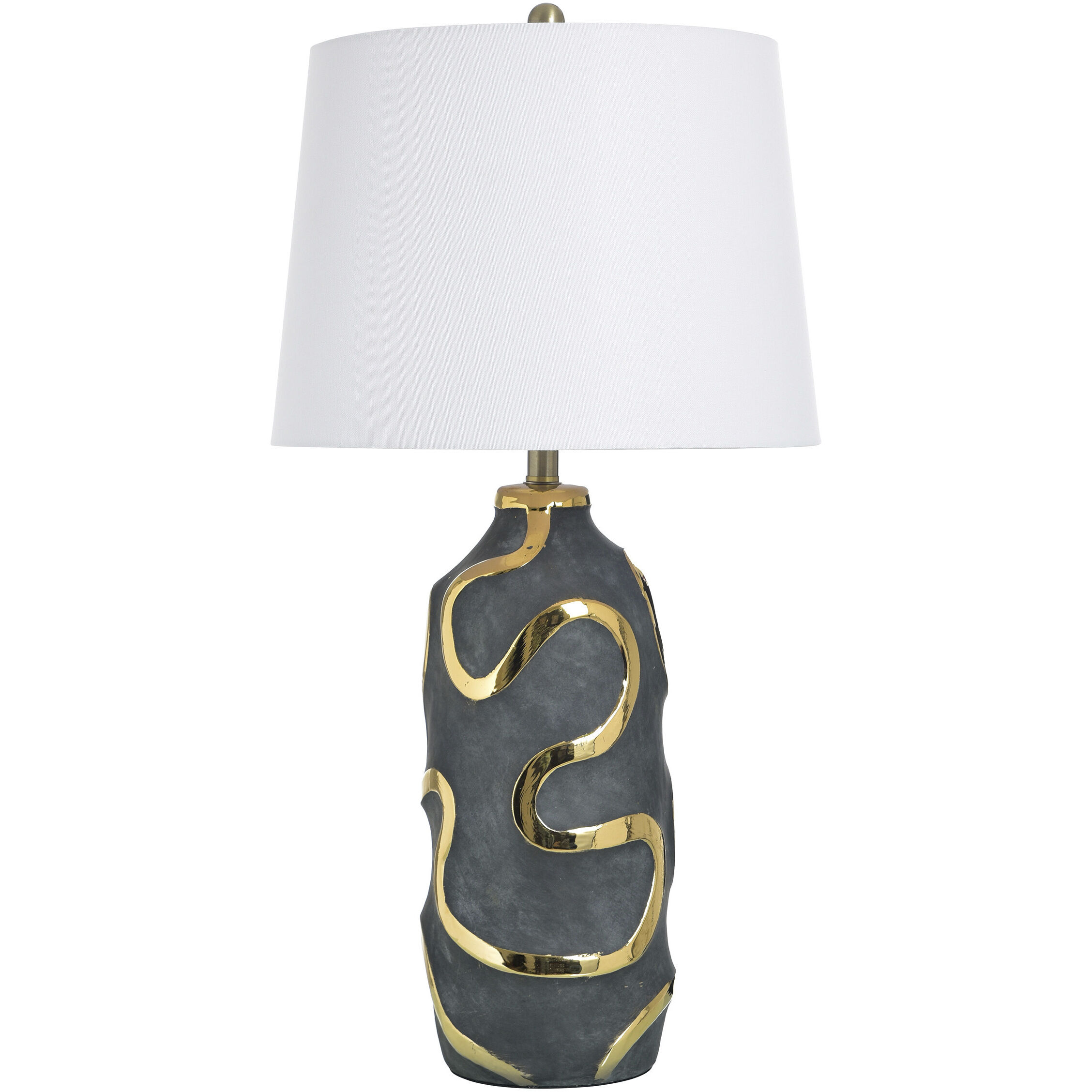 Izmir 32 inch 100 watt Izmir Gold and Gray and White Table Lamp Portable Light