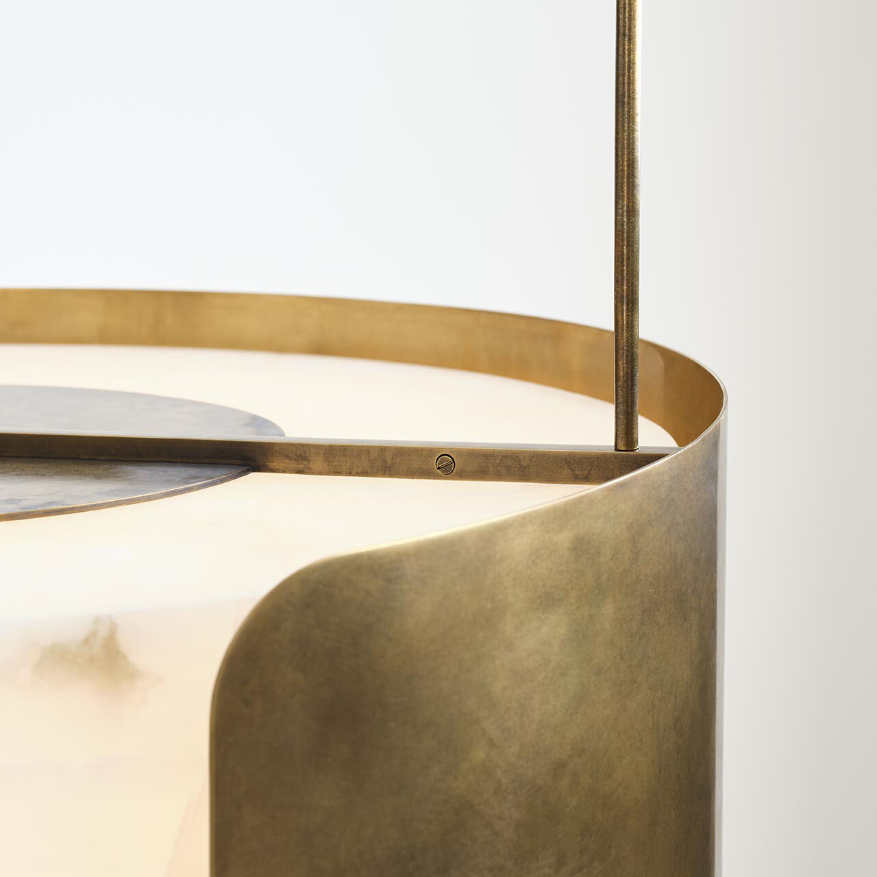 Anne-Marie Barton Armise LED 27.5 inch Mottled Brass Drum Chandelier Ceiling Light