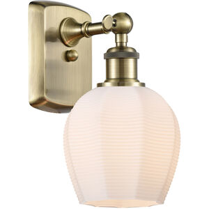 Ballston Norfolk 1 Light 6 inch Antique Brass Sconce Wall Light in Matte White Glass