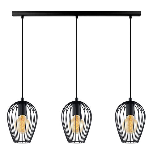 Newtown 3 Light 29.92 inch Matte Black Multi Light Pendant Ceiling Light