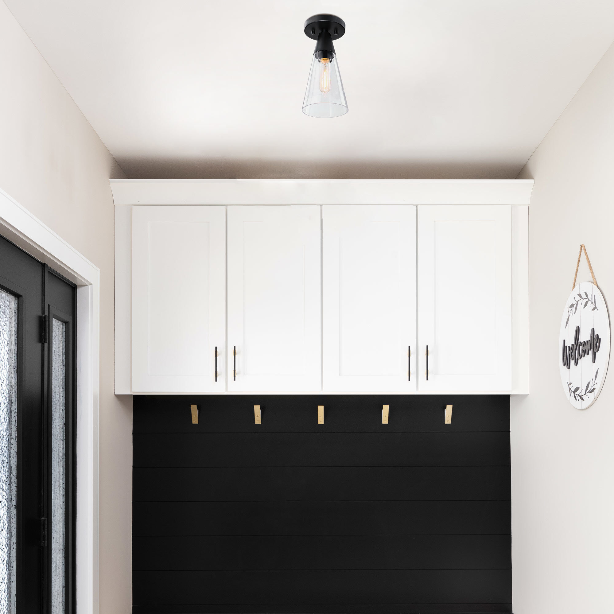 Norro 1 Light 5.5 inch Matte Black Flush Mount Ceiling Light