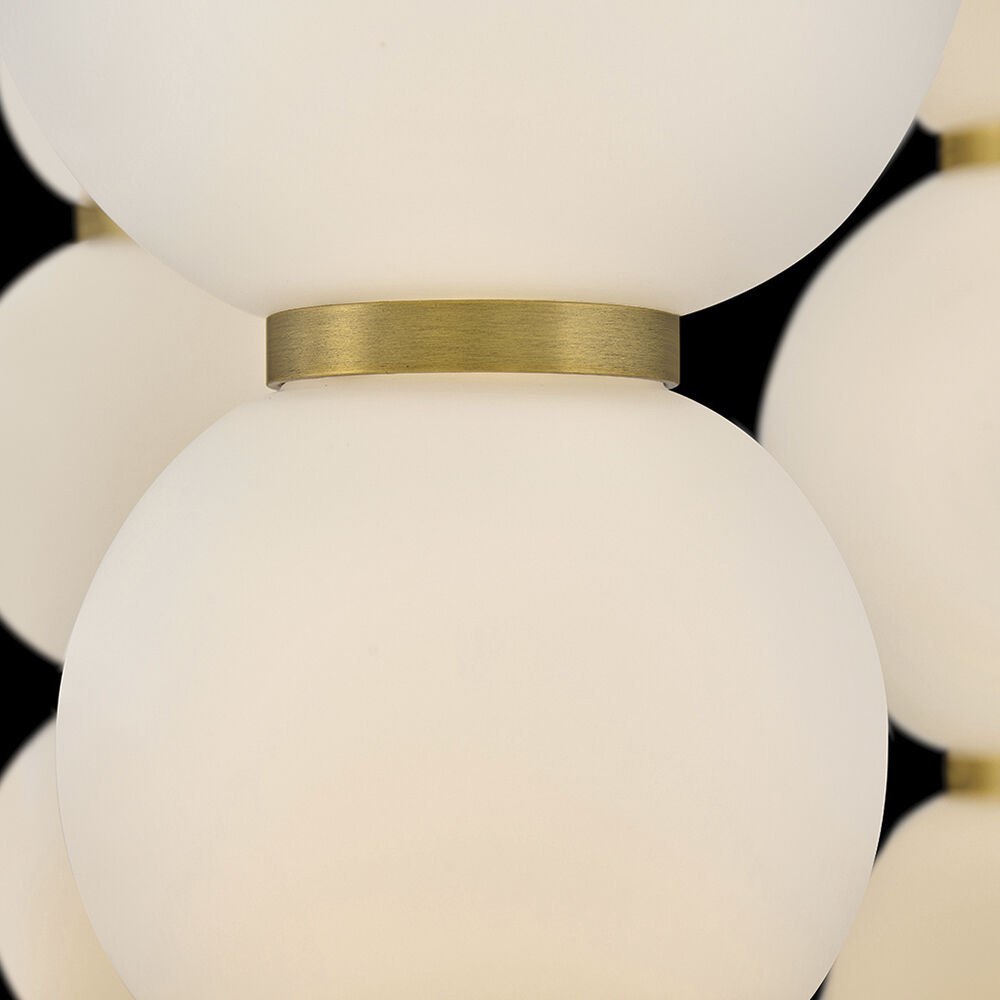 Lisa McDennon Trigo LED 20 inch Lacquered Brass Chandelier Ceiling Light, Multi Tier