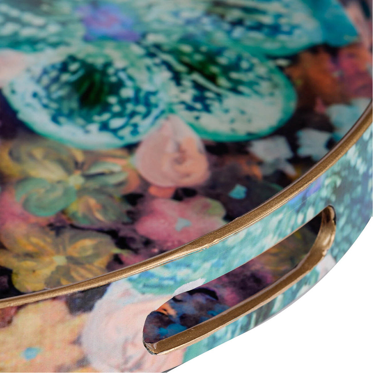Floral Multi Color Tray, Set of 2