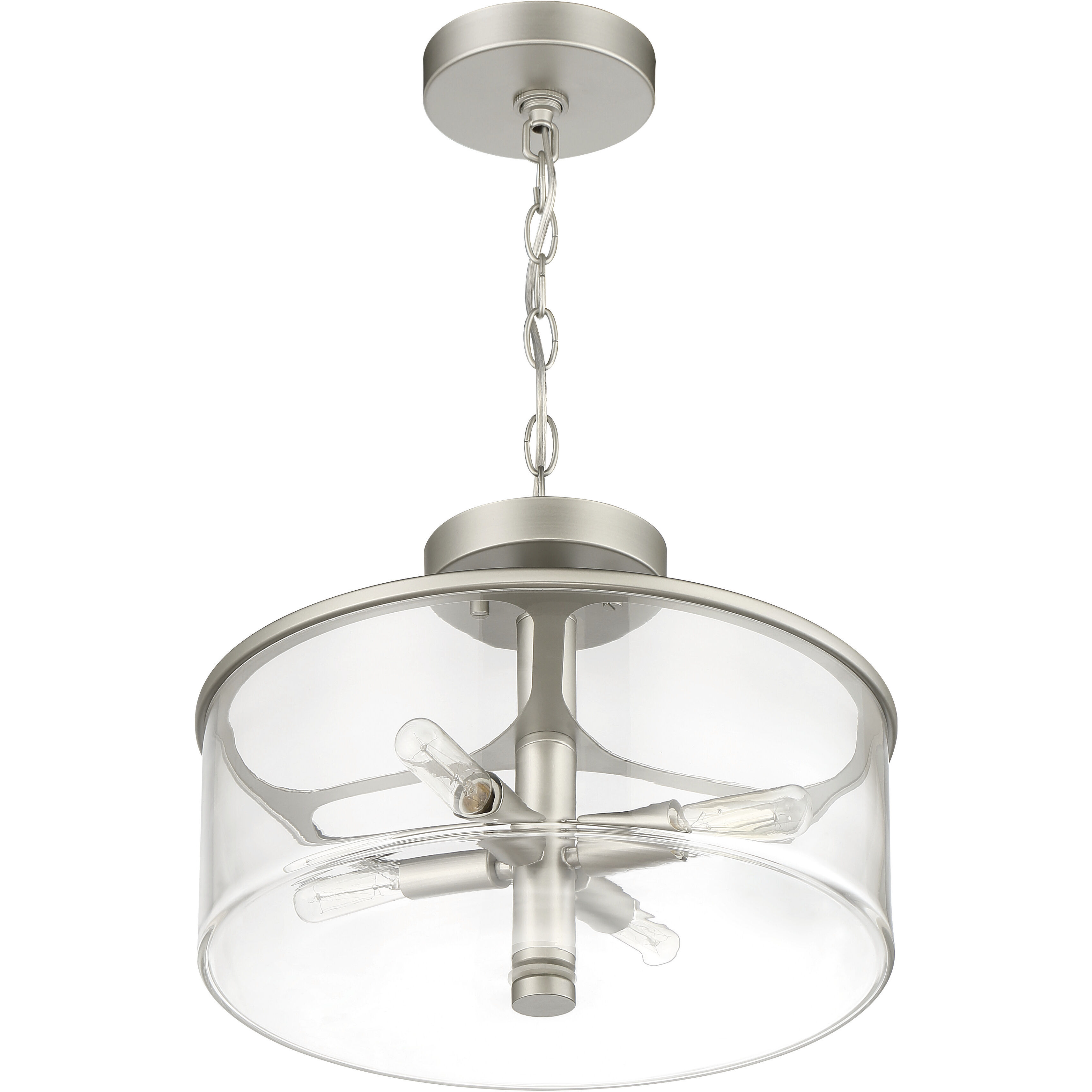 Hailie 4 Light 14 inch Satin Nickel Convertible Semi Flush Ceiling Light