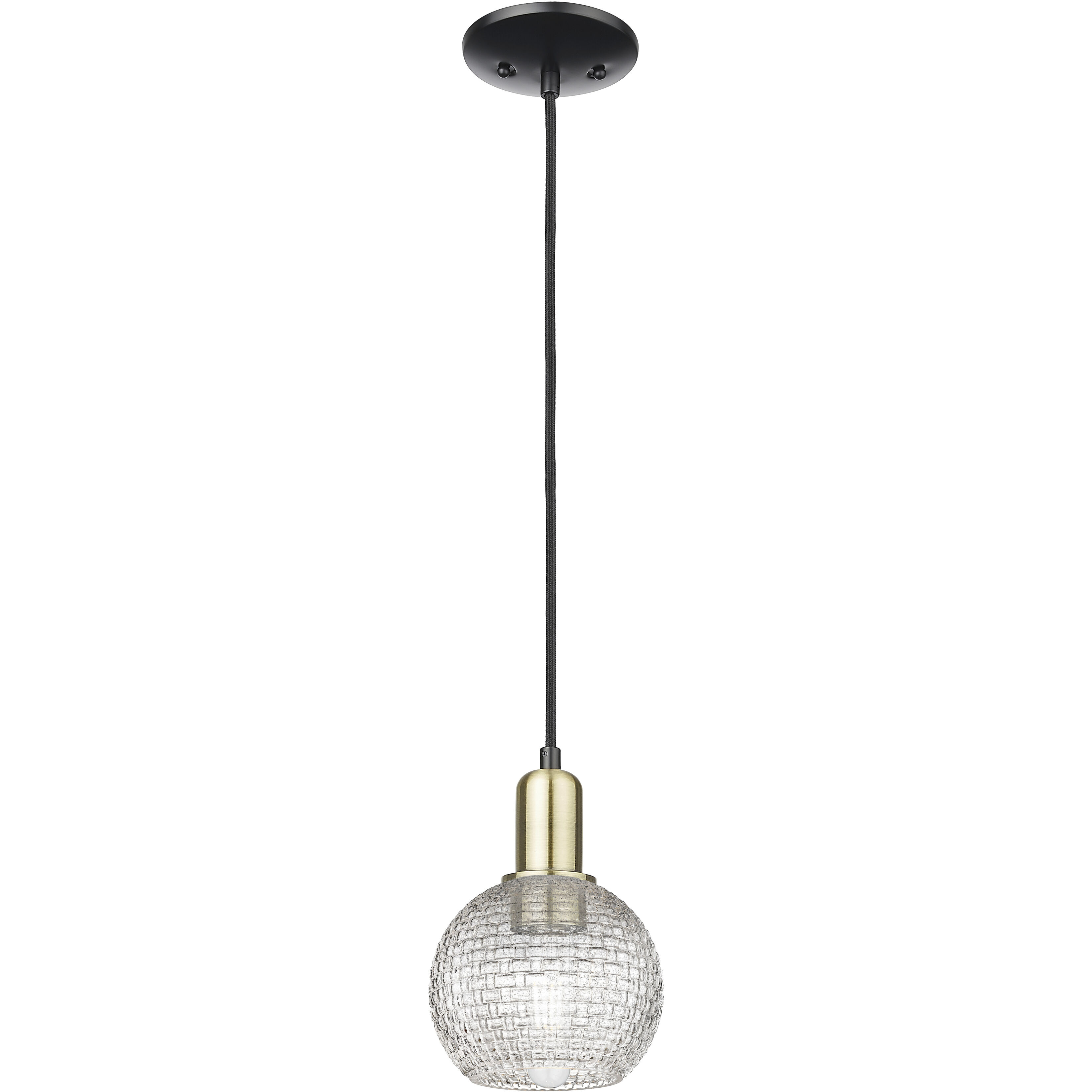 Arcadia Athens 1 Light 5.88 inch Black Antique Brass Mini Pendant Ceiling Light