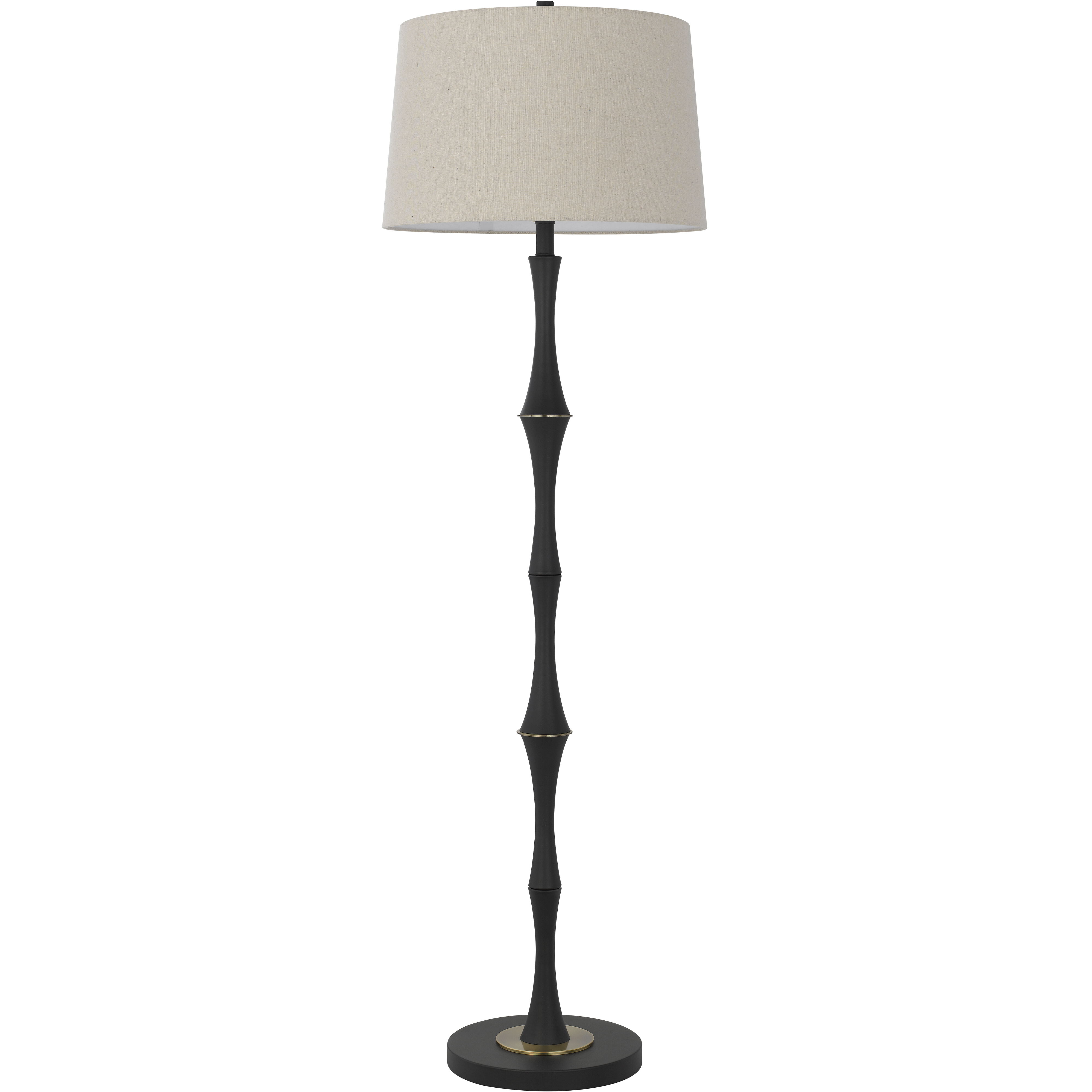 Salter 59.25 inch 150 watt Matte Black and Antique Brass Floor Lamp Portable Light