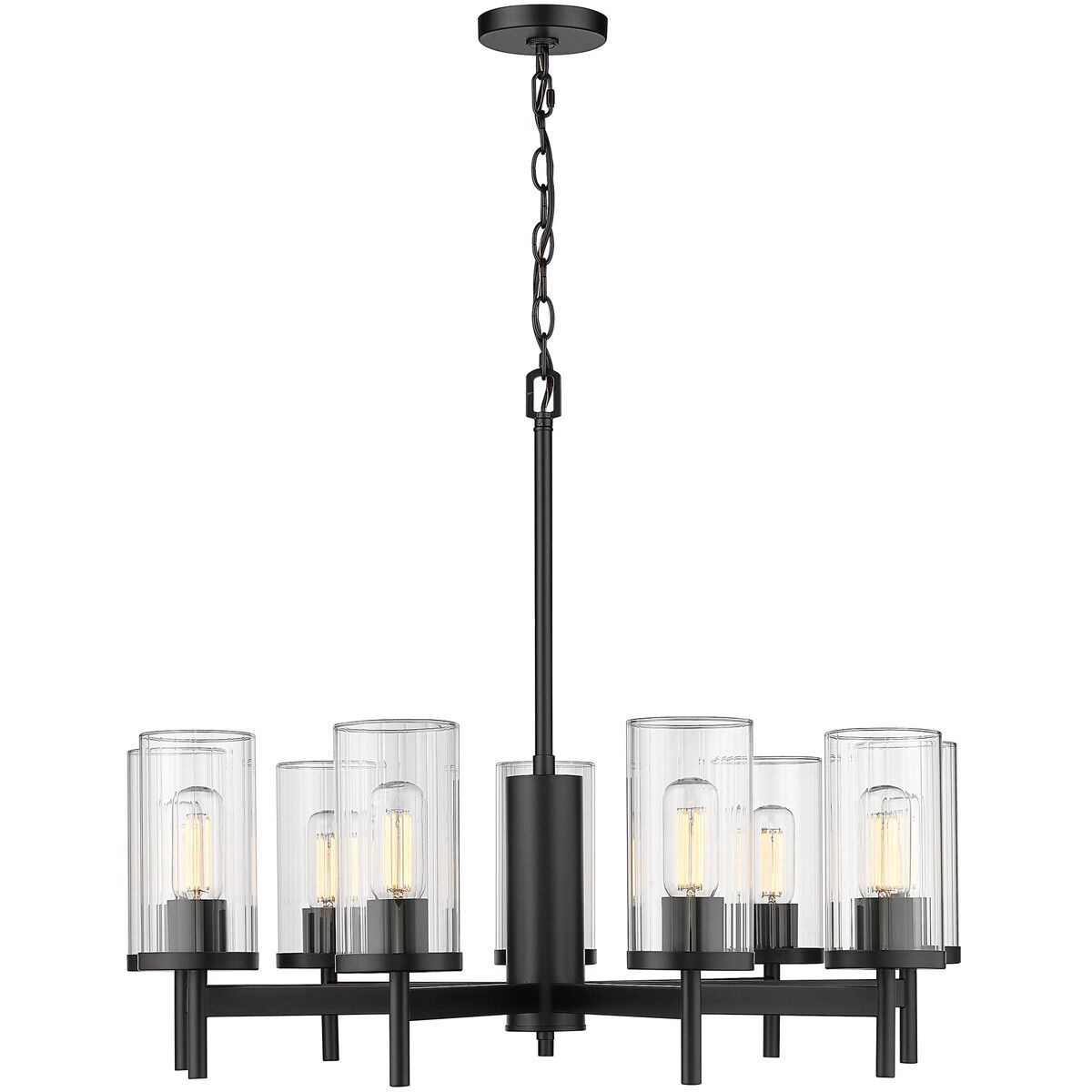 Winslett 9 Light 30 inch Matte Black Chandelier Ceiling Light, Large