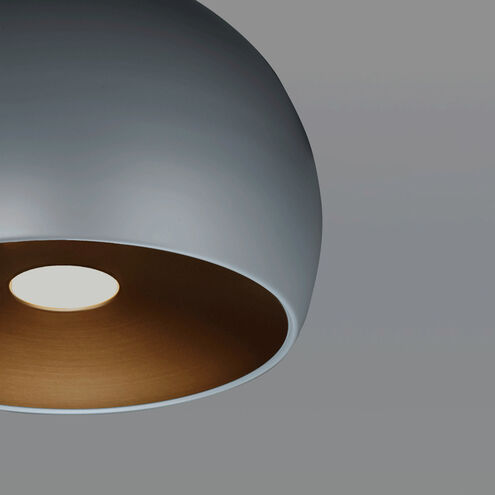 Palla LED 19.75 inch Dark Grey and Coffee Single Pendant Ceiling Light in Dark Grey/Coffee
