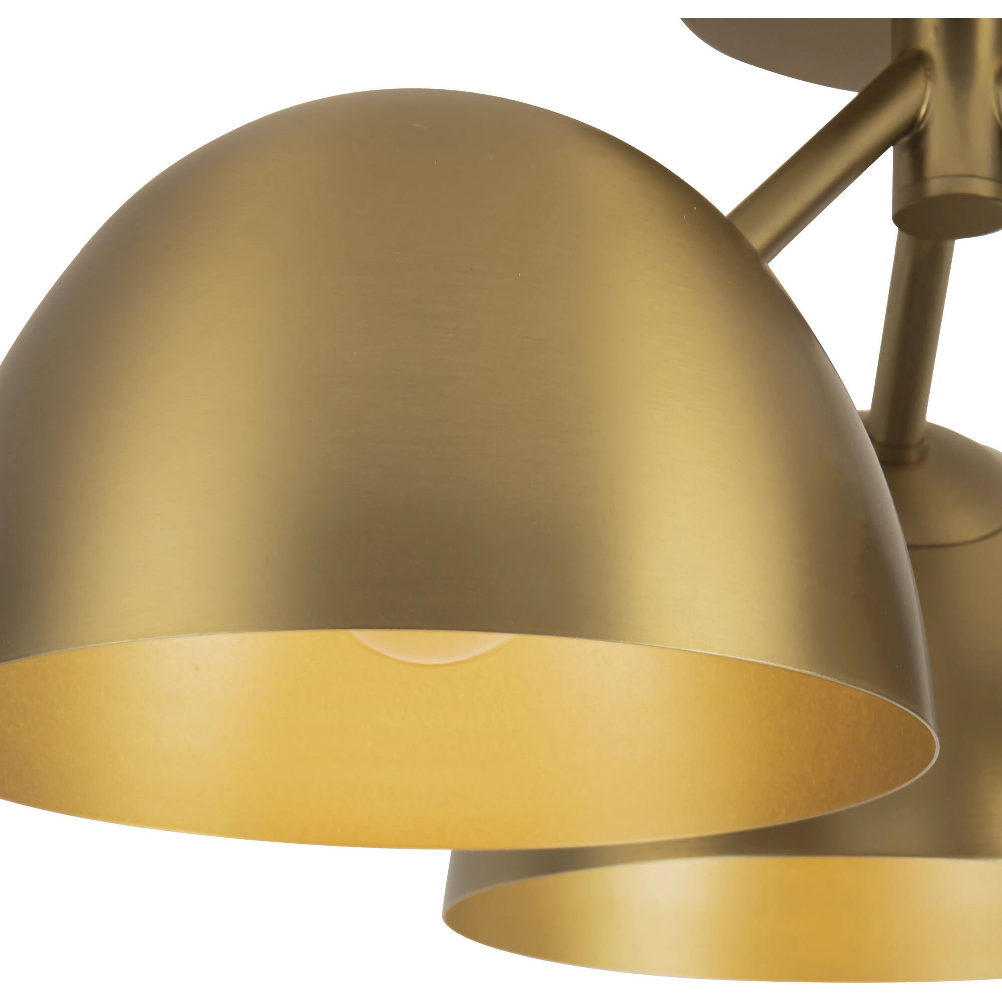Fosso 3 Light 17 inch Brushed Gold Semi-Flush Mount Ceiling Light