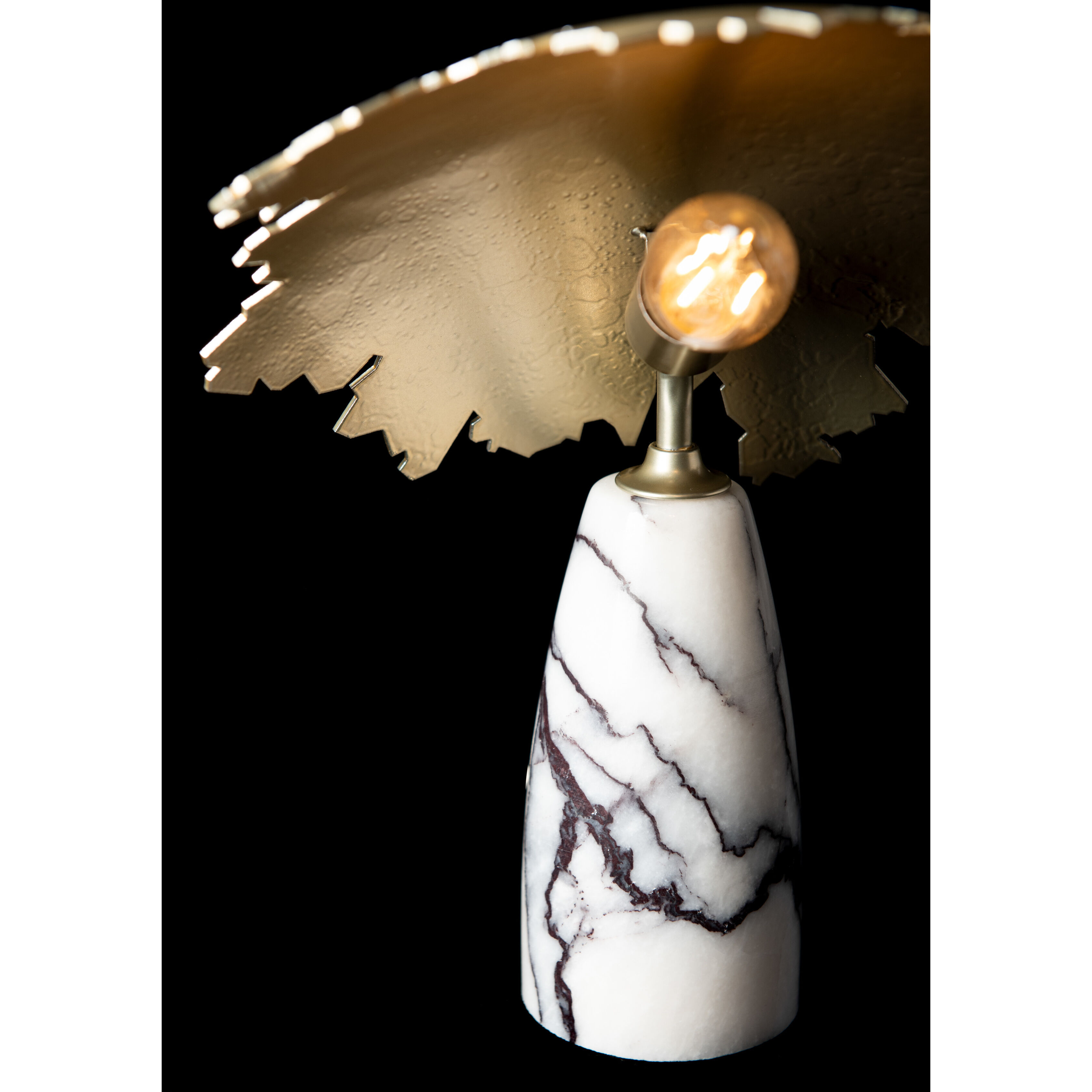 Pangea 10 inch 60.00 watt Ink Mini Table Lamp Portable Light in Black Marble