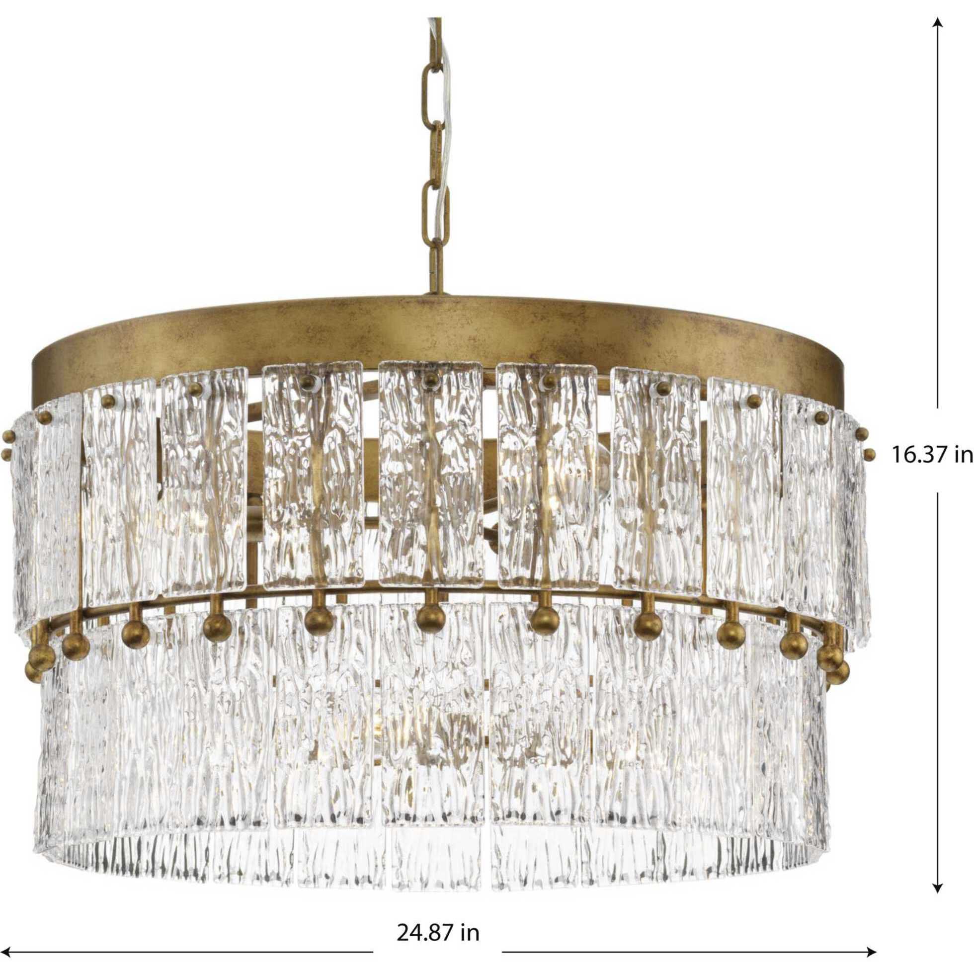 Chevall 6 Light 24.87 inch Gold Ombre Chandelier Ceiling Light, Design Series