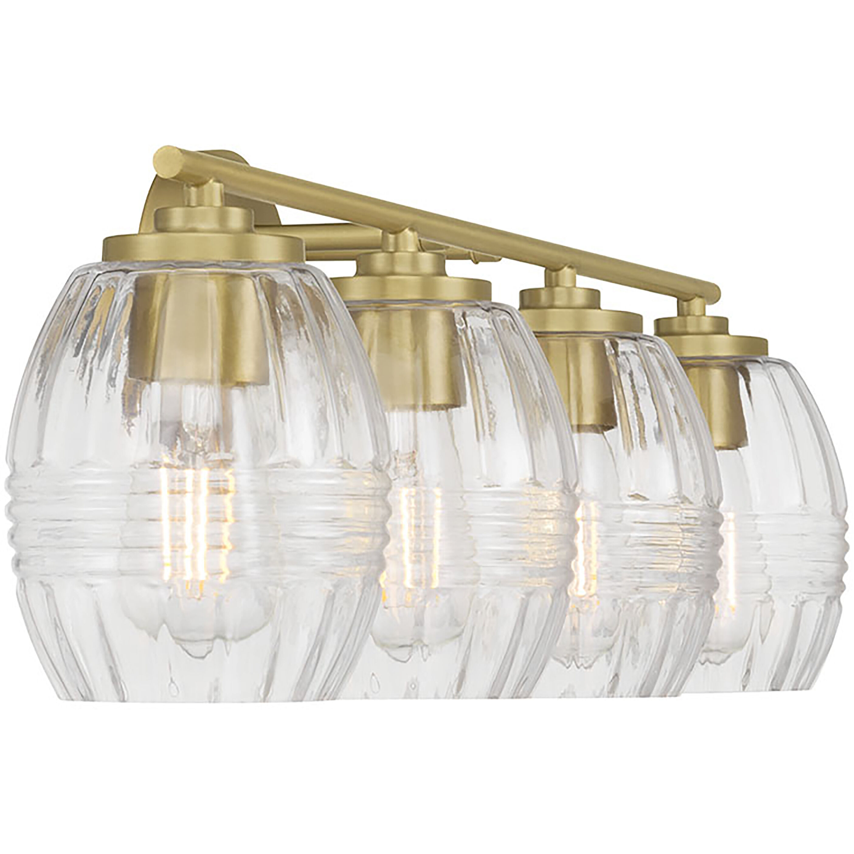 Miravelle 4 Light 30.5 inch Vintage Brass Bathroom Vanity Light Wall Light