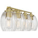 Miravelle 4 Light 30.5 inch Vintage Brass Bathroom Vanity Light Wall Light