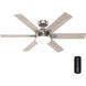 Georgetown 52 inch Brushed Nickel with Light Gray Oak Blades Ceiling Fan