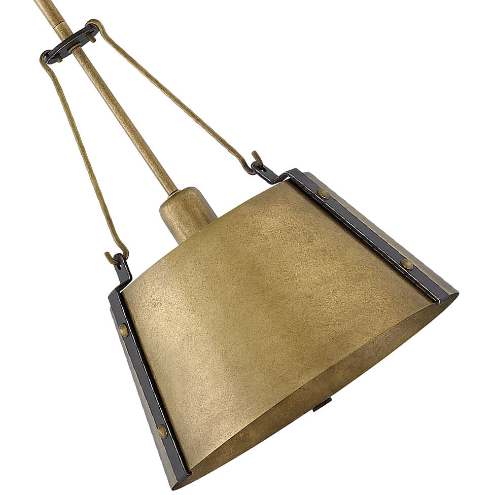 Cartwright 1 Light 11.5 inch Rustic Brass with Oil Rubbed Bronze Indoor Pendant Ceiling Light