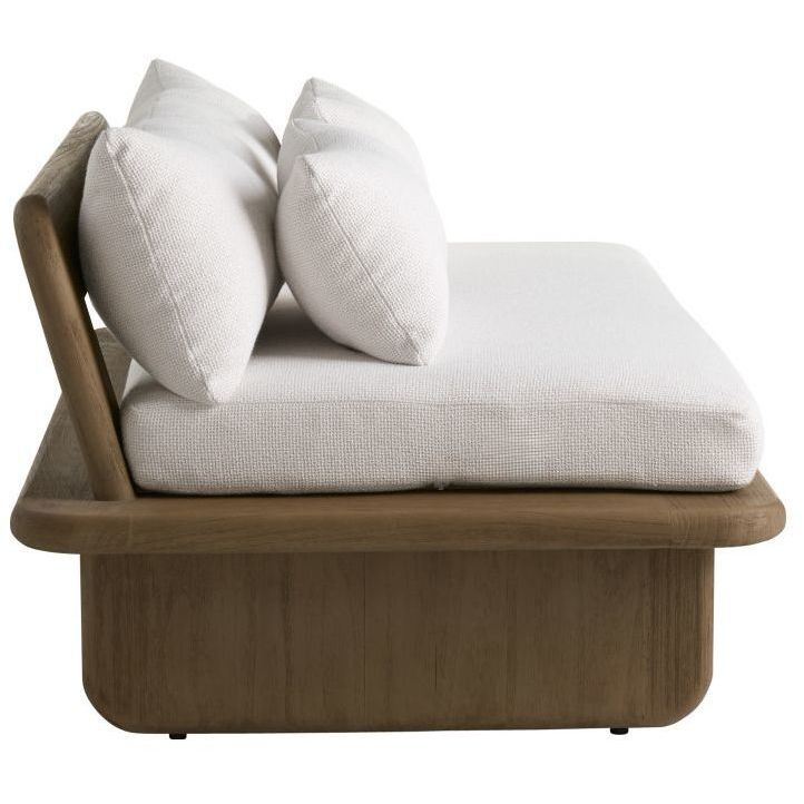 Fargo Shale and Weathered Teak Outdoor Settee